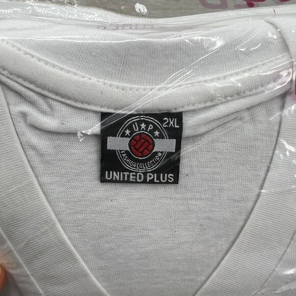 Vintage United Plus Under Shirt Mens 2XL White Ring Spun Cotton Short Sleeve - Picture 8 of 11